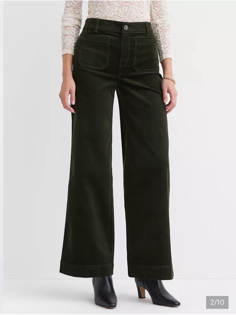 LOFT Palmer Wide Leg Pants in Brushed Corduroy